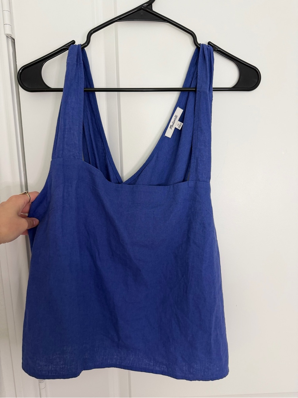 Madewell Cobalt Blue Linen V-Back Tank